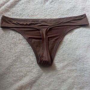 Women's Thong Satin like Panty - Brown